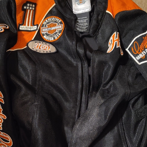 Harley-Davidson Jackets & Blazers - Harley-Davidson Black Jacket with Orange Logo Accent